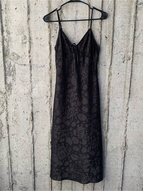 Midi Slip Babydoll Y2K Dress 90's Floral Vampy Grunge Whimsigoth Dark Romantic S